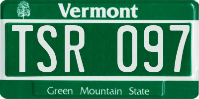 VT license plate TSR097