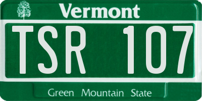 VT license plate TSR107