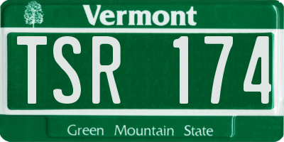 VT license plate TSR174