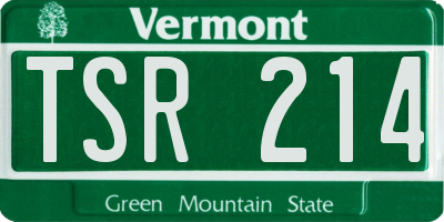 VT license plate TSR214