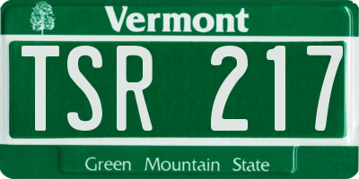 VT license plate TSR217