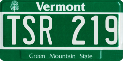 VT license plate TSR219