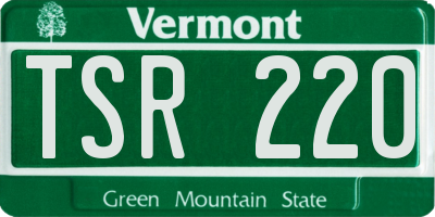 VT license plate TSR220