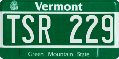 VT license plate TSR229
