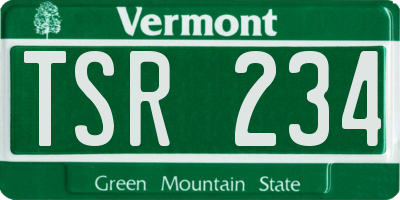 VT license plate TSR234