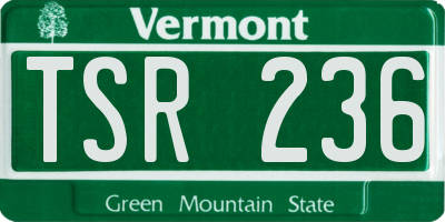 VT license plate TSR236