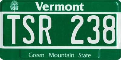 VT license plate TSR238