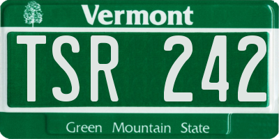 VT license plate TSR242