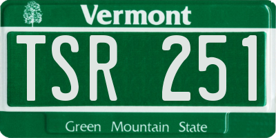 VT license plate TSR251