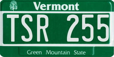 VT license plate TSR255