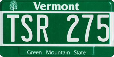VT license plate TSR275