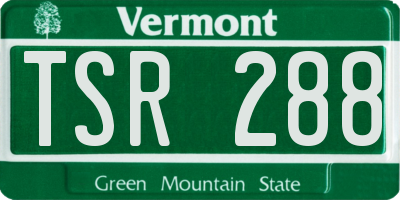 VT license plate TSR288