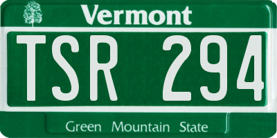 VT license plate TSR294