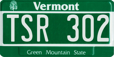 VT license plate TSR302