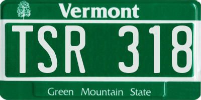 VT license plate TSR318