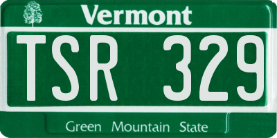 VT license plate TSR329