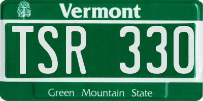 VT license plate TSR330