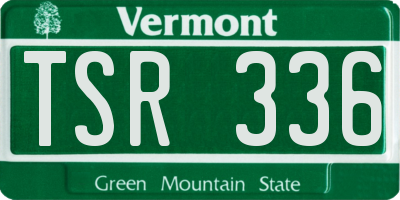 VT license plate TSR336