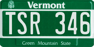 VT license plate TSR346