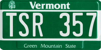 VT license plate TSR357