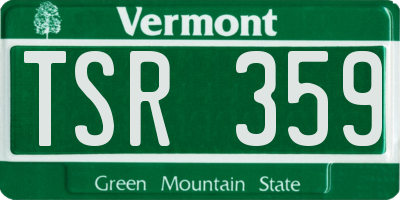 VT license plate TSR359