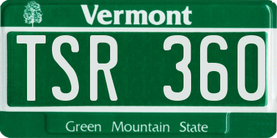 VT license plate TSR360