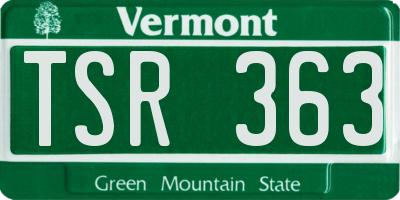 VT license plate TSR363