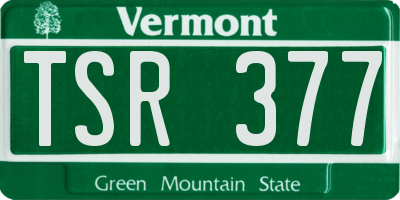 VT license plate TSR377