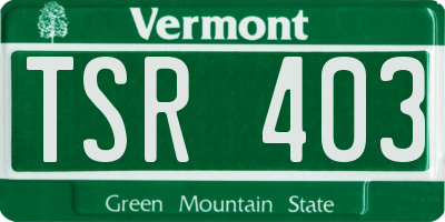 VT license plate TSR403