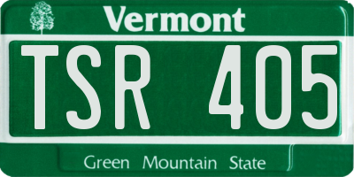 VT license plate TSR405