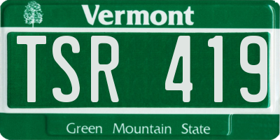 VT license plate TSR419