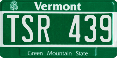 VT license plate TSR439