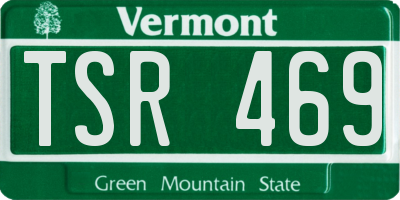 VT license plate TSR469