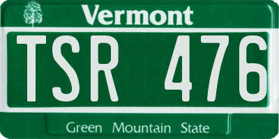 VT license plate TSR476