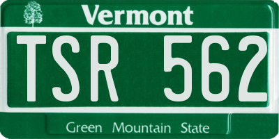 VT license plate TSR562