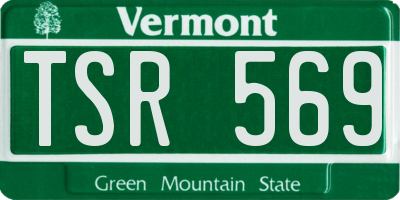 VT license plate TSR569