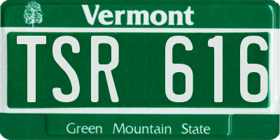 VT license plate TSR616