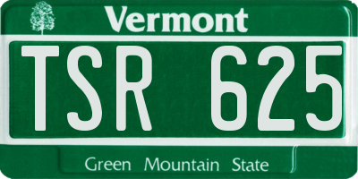 VT license plate TSR625