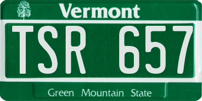 VT license plate TSR657