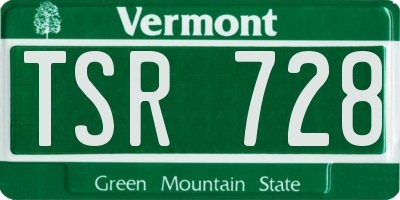 VT license plate TSR728