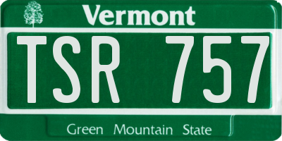 VT license plate TSR757