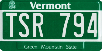 VT license plate TSR794