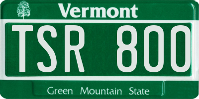 VT license plate TSR800