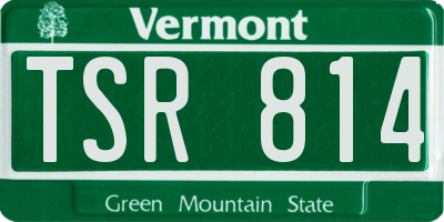 VT license plate TSR814