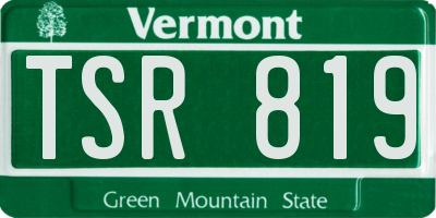VT license plate TSR819