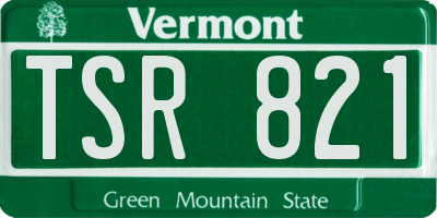 VT license plate TSR821