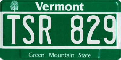VT license plate TSR829