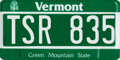 VT license plate TSR835