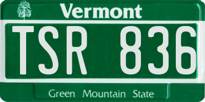 VT license plate TSR836