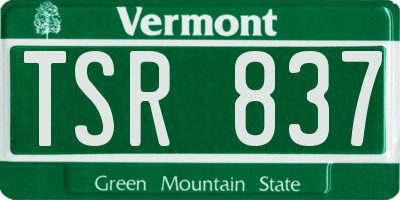 VT license plate TSR837